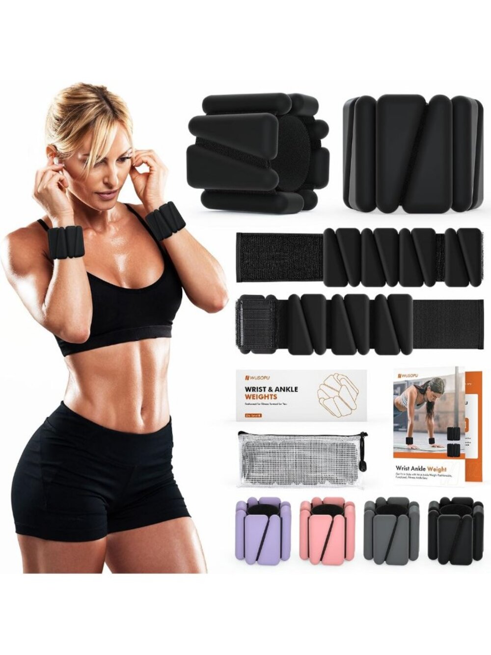 Adjustable Wrist & Ankle Weights for Home Gym, Yoga, Running, Strength Training